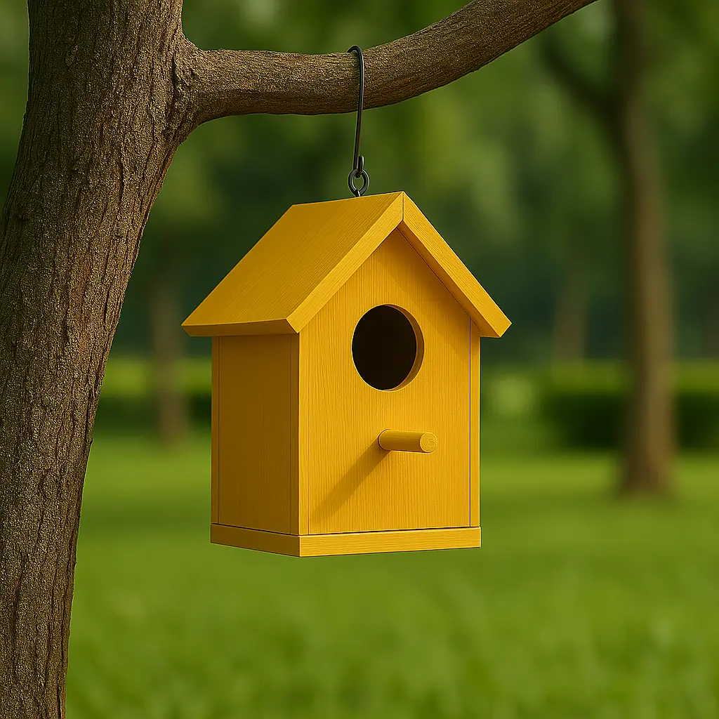 Classic Yellow Wooden Nest Box